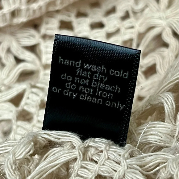 Full Tilt Tan Crochet Sheer Crop Top Boho Peasent Beachy Peasant S Open Back - Picture 6 of 9